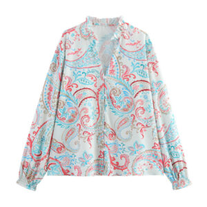 European And American Style Fashionable Simple Printed Poplin Shirt