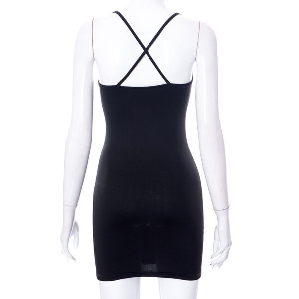 Hollow Out Black Bodycon Woman Dress Camisole Heart Ring Decor Club Sexy Party Dress For Women - Image 9