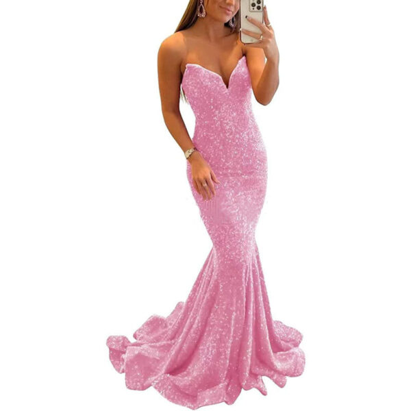 Sequin Evening Dresses For Women Formal Sexy Long Prom Party Gowns - Image 4