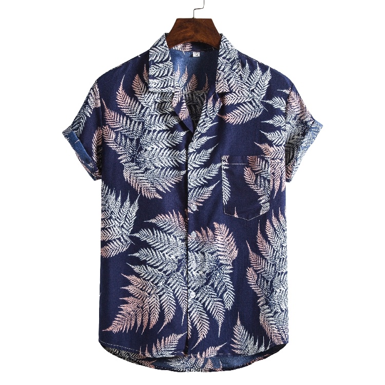 Men Short sleeved beach shirts men New printed T shirt - Image 4