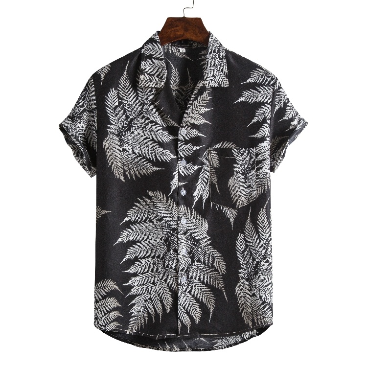 Men Short sleeved beach shirts men New printed T shirt - Image 8