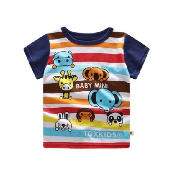 new children's summer children's clothing short-sleeved suit cotton boy girls small children cartoon summer two-piece - Image 3