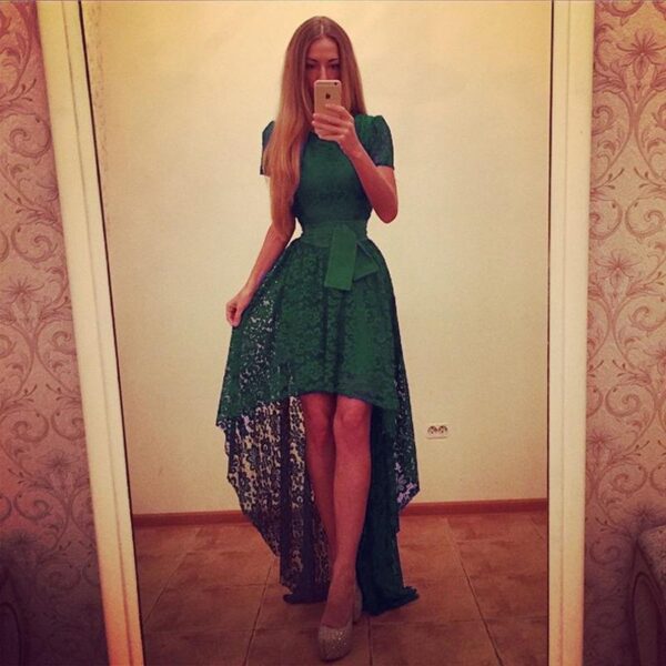 Asymmetrical hem swallowtail slim sexy dress - Image 4