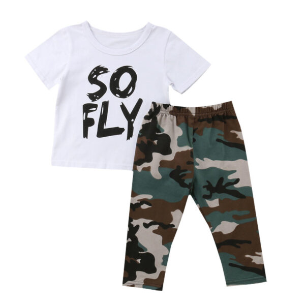 letter T-shirt trousers two-piece - Image 3