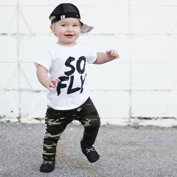 letter T-shirt trousers two-piece - Image 2