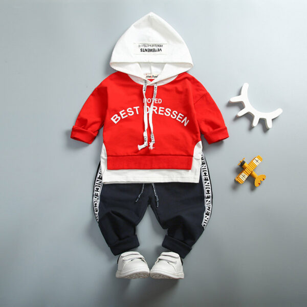 Boys' suit letter print hood - Image 7