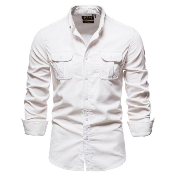 Shirts For Men Wear Shirt College Tops Longsleeve Blue - Image 6