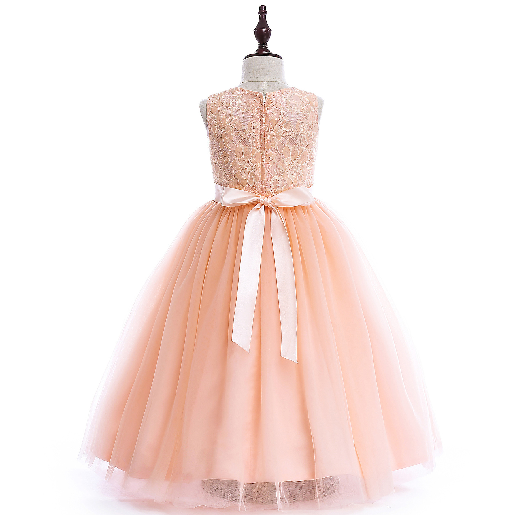Big Kids Wedding Dress Girls Pettiskirt Lace Dress Costumes - Image 4
