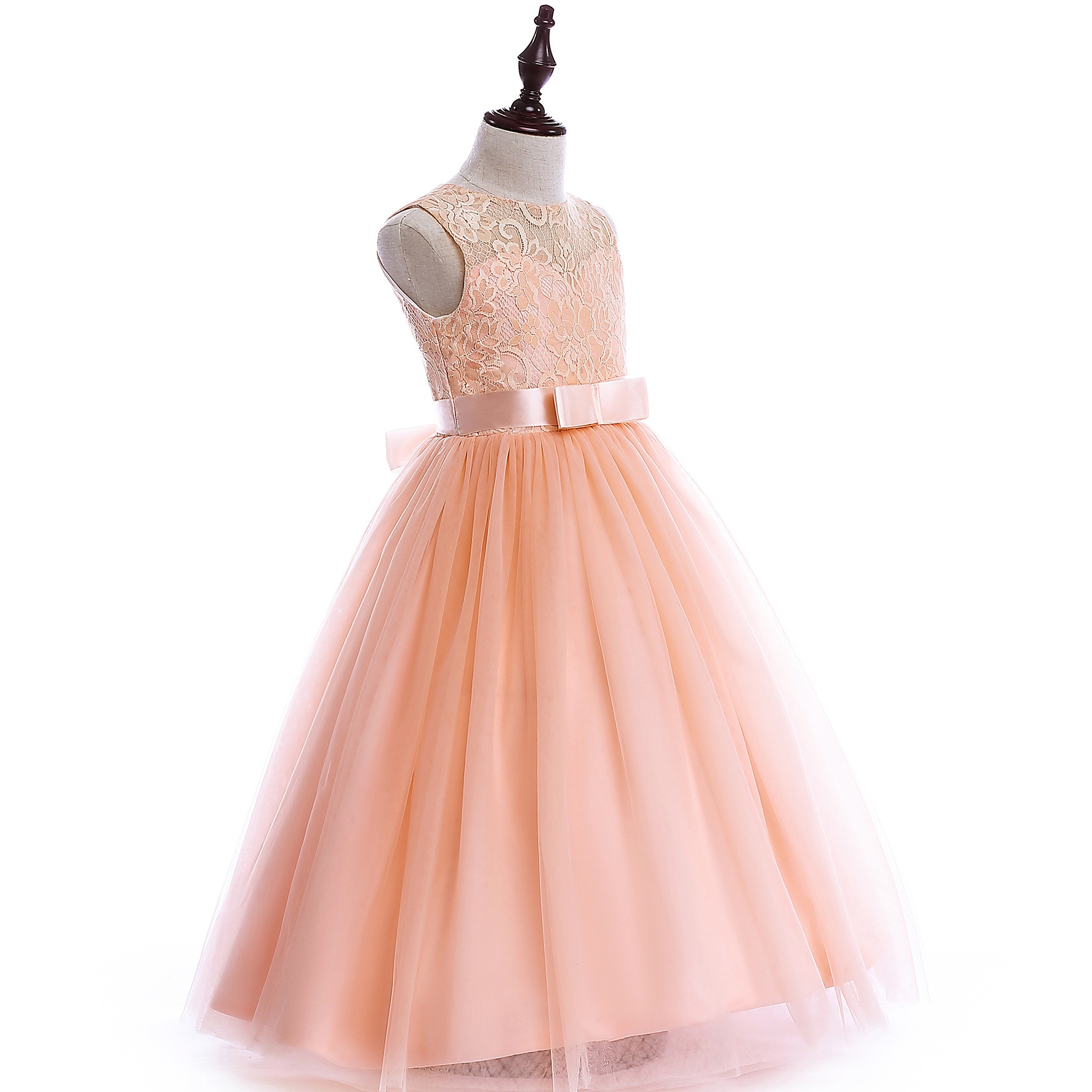 Big Kids Wedding Dress Girls Pettiskirt Lace Dress Costumes - Image 5