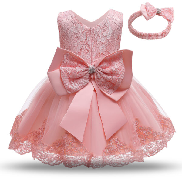 Baby Girls White Baptism Dress Newborn Princess Birthday Wear Toddler Flower Christening Ball Gown Kids Dresses for Girls 12 24M - Image 3