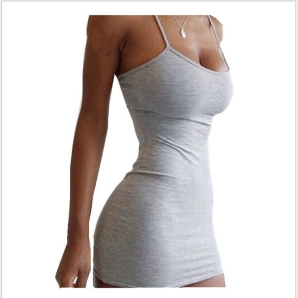 Pure Color Simple Hanging Neck Tight-fitting Hip Skirt - Image 8
