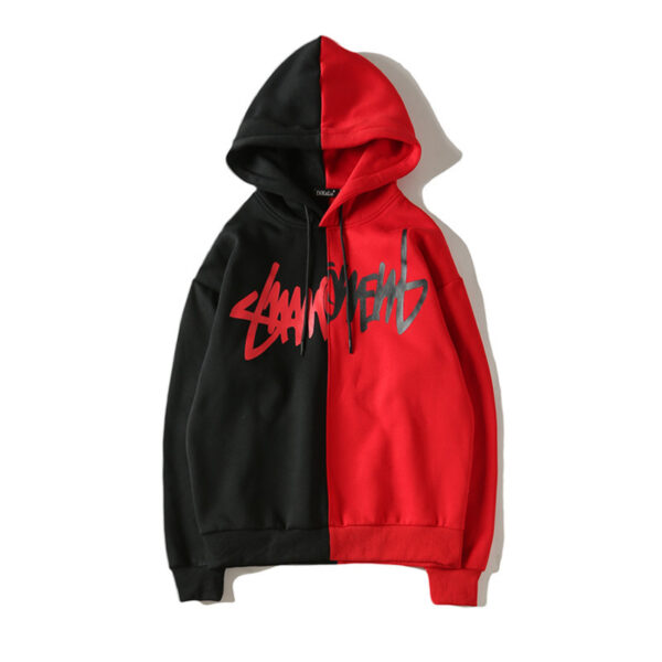 Men'S Casual Fashion Color-Blocking Sweater Long-Sleeved Sports Hooded Top Men'S Clothing - Image 4