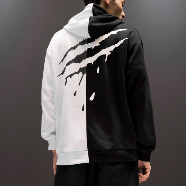 Men'S Casual Fashion Color-Blocking Sweater Long-Sleeved Sports Hooded Top Men'S Clothing - Image 5