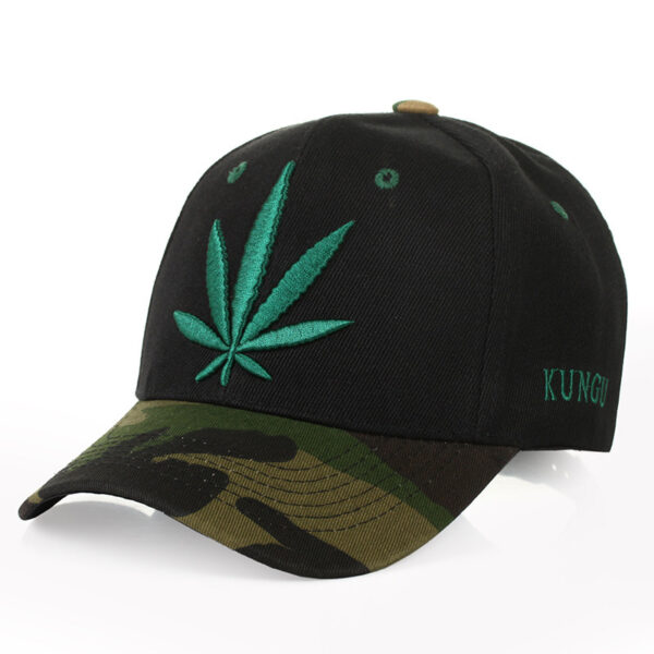 Simple Green Maple Leaf Hemp Leaf Caps Men And Women Baseball Caps Shopping - Image 6