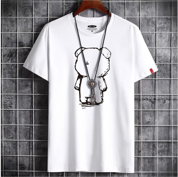 Mens Casual Bear Anime T Shirt - Image 2