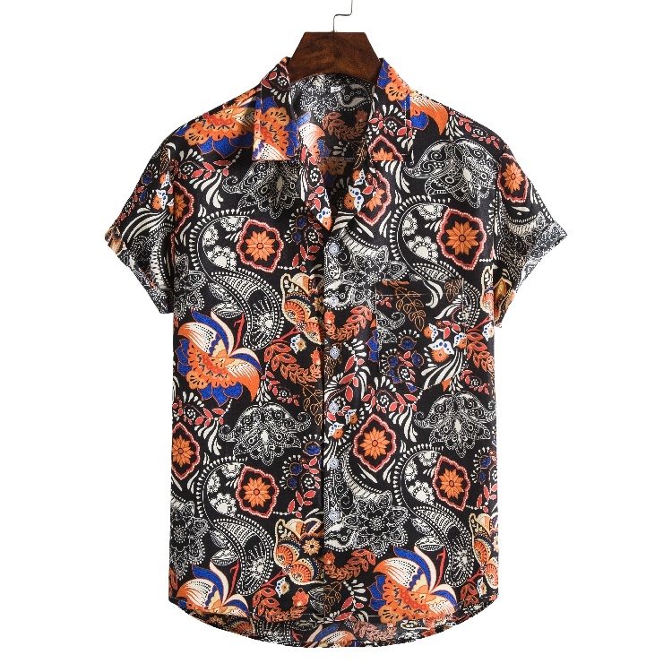 Men Short sleeved beach shirts men New printed T shirt - Image 6