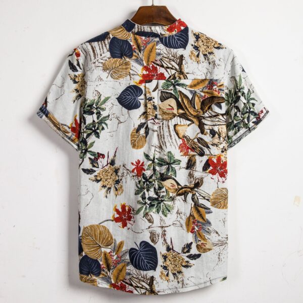 Slim shirt men contrast color printing shirt men - Image 5