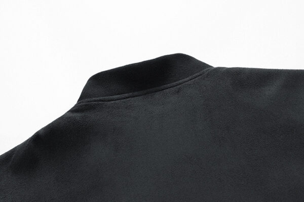 Suede Stand Collar Men's Jacket Double Zipper Pocket Clothing Mens - Image 8