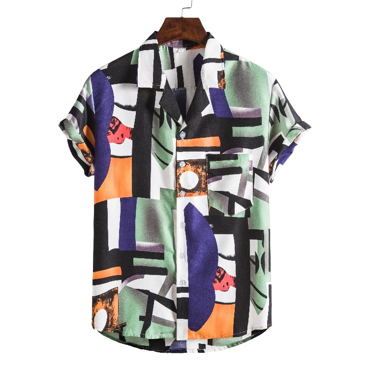 Men Short sleeved beach shirts men New printed T shirt - Image 10