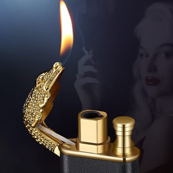 Creative Blue Flame Lighter Dolphin Dragon Tiger Double Fire Metal Winproof Lighter Inflatable Lighter - Image 9