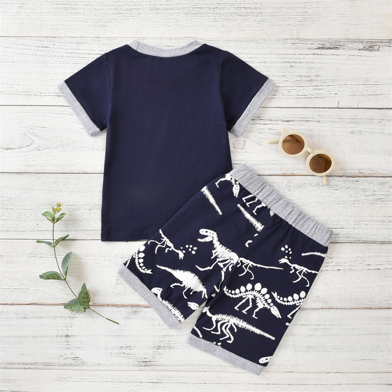 Summer Short-sleeved Dinosaur Children's Clothing - Image 3
