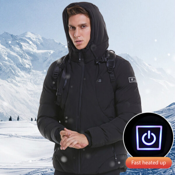 New Men Women Cotton Coat USB Smart Electric Heated Jackets Winter Thicken Down Hooded Outdoor Hiking Ski Clothing 7XL - Image 8