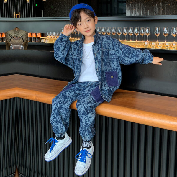 Handsome Boy Clothes Spring And Autumn Two Piece Set - Image 4