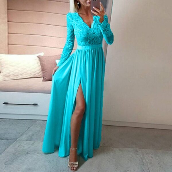 Women V-neck Sexy Lace Elegant Wedding Party Dresses - Image 5