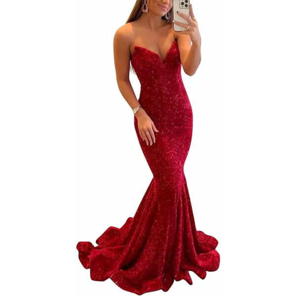 Sequin Evening Dresses For Women Formal  Long Prom Party Gowns - Image 4