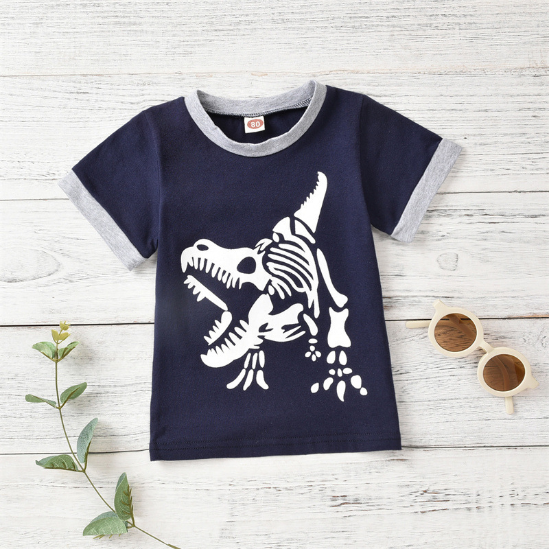 Summer Short-sleeved Dinosaur Children's Clothing - Image 8