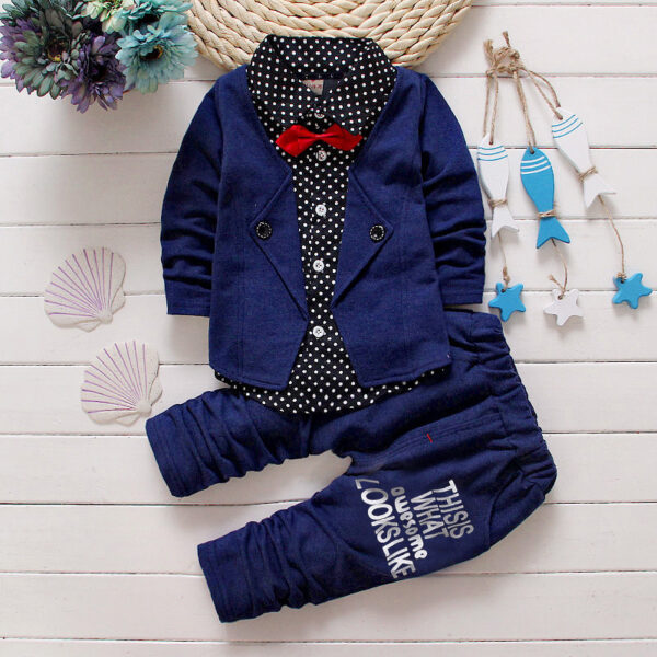 Children's Children's Suit Bow tie Sweater Small Trousers - Image 7