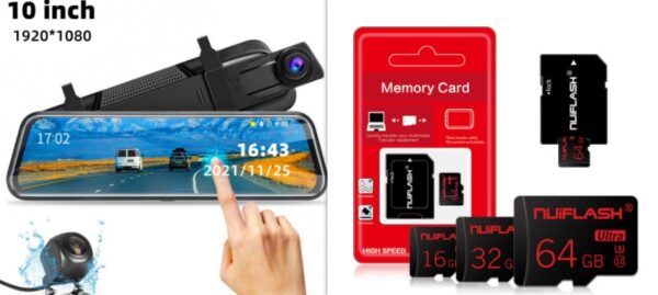 Front and Rear Dual Recording Rear View Mirror Dash Cam - Image 5