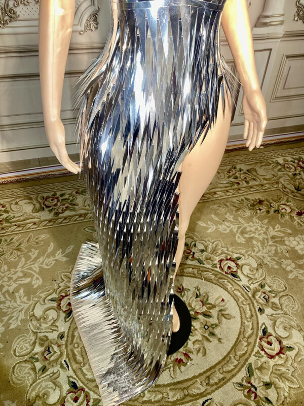 Stage Advanced Light Luxury Evening Dress Sequined Design Side Slit Tail Slim Temperament - Image 10