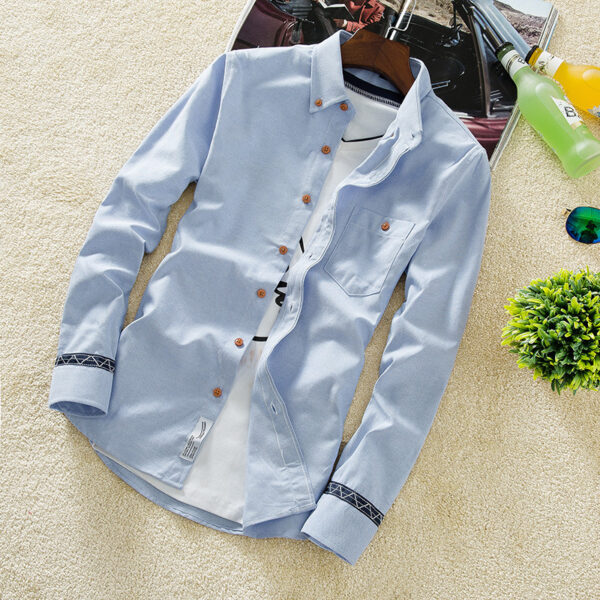 The men's shirt men's slim casual summer all-match Shirt Youth clothing Mens S inch color - Image 7