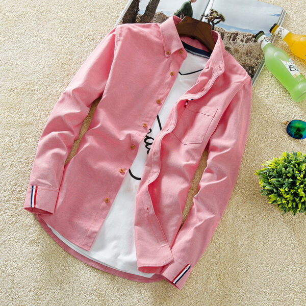 The men's shirt men's slim casual summer all-match Shirt Youth clothing Mens S inch color - Image 10