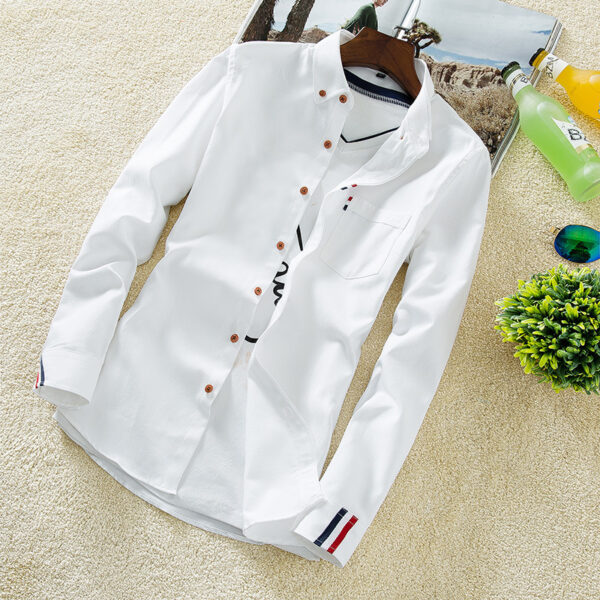 The men's shirt men's slim casual summer all-match Shirt Youth clothing Mens S inch color - Image 3