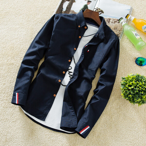 The men's shirt men's slim casual summer all-match Shirt Youth clothing Mens S inch color - Image 6