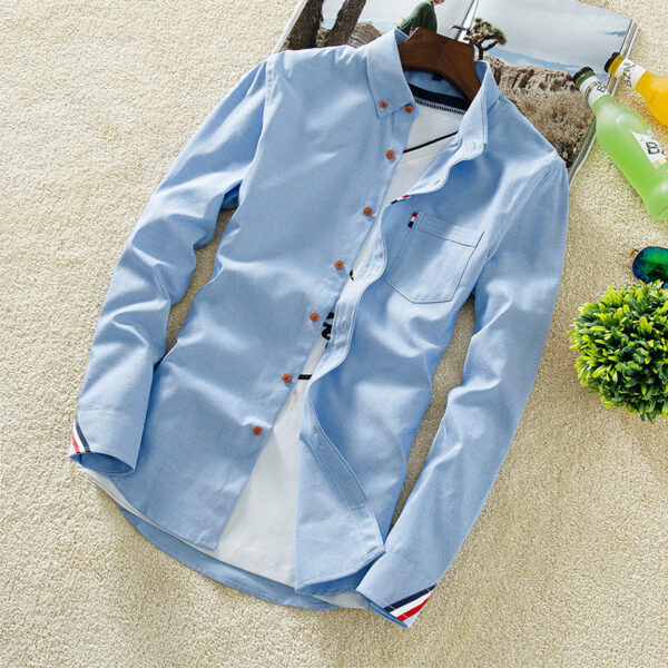 The men's shirt men's slim casual summer all-match Shirt Youth clothing Mens S inch color - Image 8