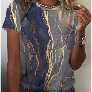 Women's European And American New Abstract Retro Print Short Sleeves