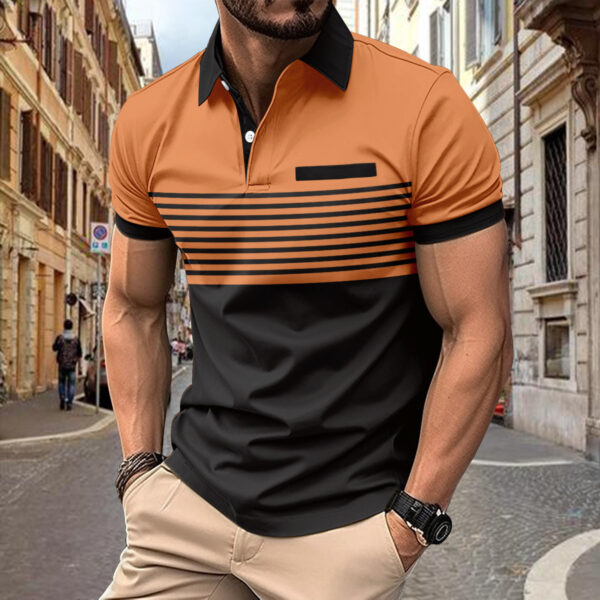 Casual Striped Shirt With Chest Pocket Men Clothing - Image 5
