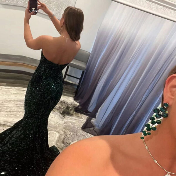Sequin Evening Dresses For Women Formal Sexy Long Prom Party Gowns - Image 3