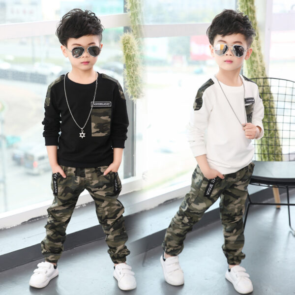 Camouflage long sleeve kids suit - Image 3