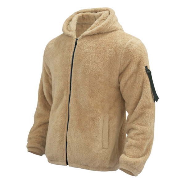 Plush Hooded Jacket Men's Autumn And Winter Fleece Double-sided Wear Warm Coat With Zipper Loose Casual Jacket Outdoor Clothing - Image 9