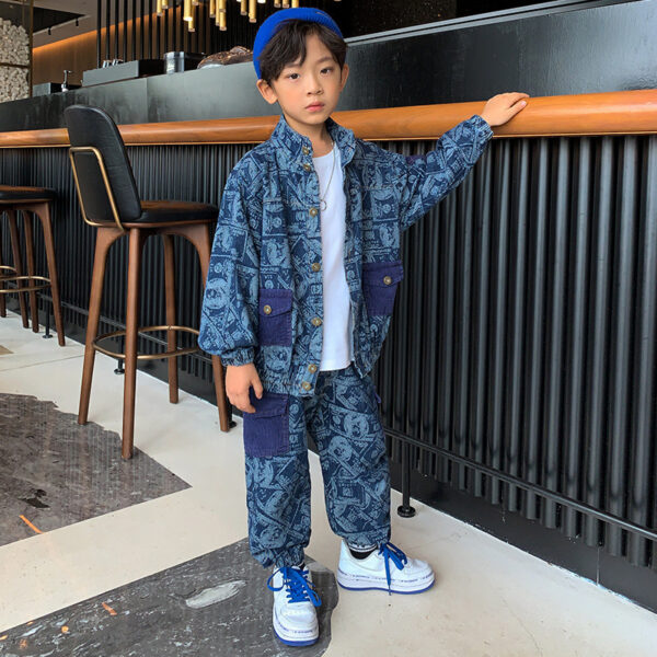 Handsome Boy Clothes Spring And Autumn Two Piece Set - Image 5