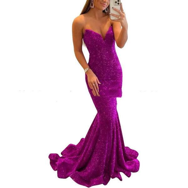 Sequin Evening Dresses For Women Formal Sexy Long Prom Party Gowns - Image 5