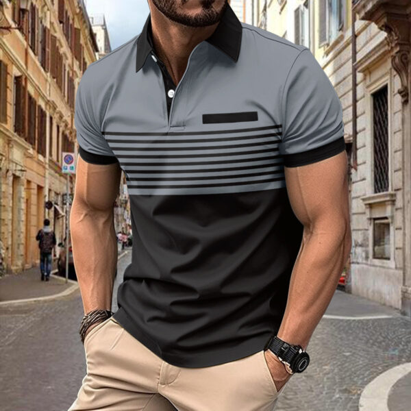 Casual Striped Shirt With Chest Pocket Men Clothing - Image 8