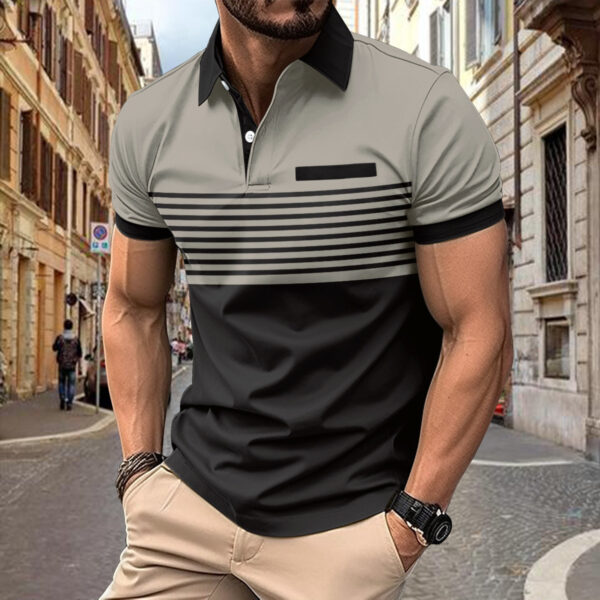 Casual Striped Shirt With Chest Pocket Men Clothing - Image 7