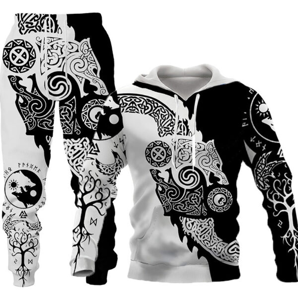 3D Wolf Print Tracksuit Men Sportswear Hooded Sweatsuit Two Piece Outdoors Running Fitness Mens Clothing Jogging Set - Image 10