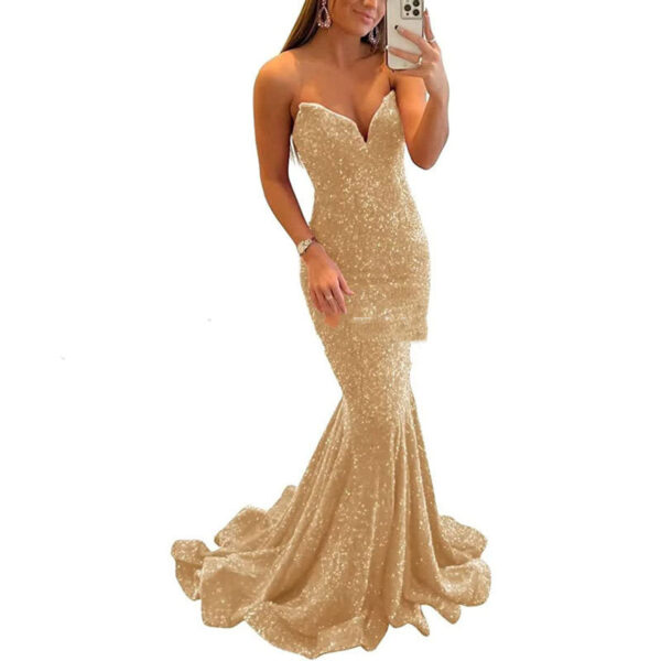 Sequin Evening Dresses For Women Formal Sexy Long Prom Party Gowns - Image 4