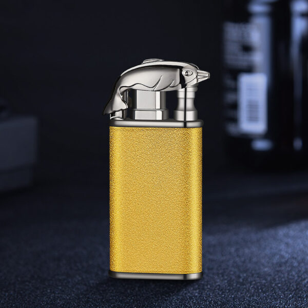 Creative Blue Flame Lighter Dolphin Dragon Tiger Double Fire Metal Winproof Lighter Inflatable Lighter - Image 8
